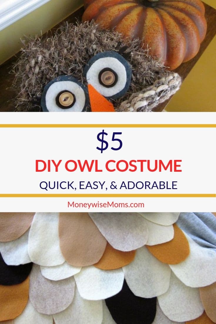 With a couple of hours and a couple of dollars, I made a cute $5 DIY Owl Costume for one of my 6-year-old daughters. Even better, this is no-sew!