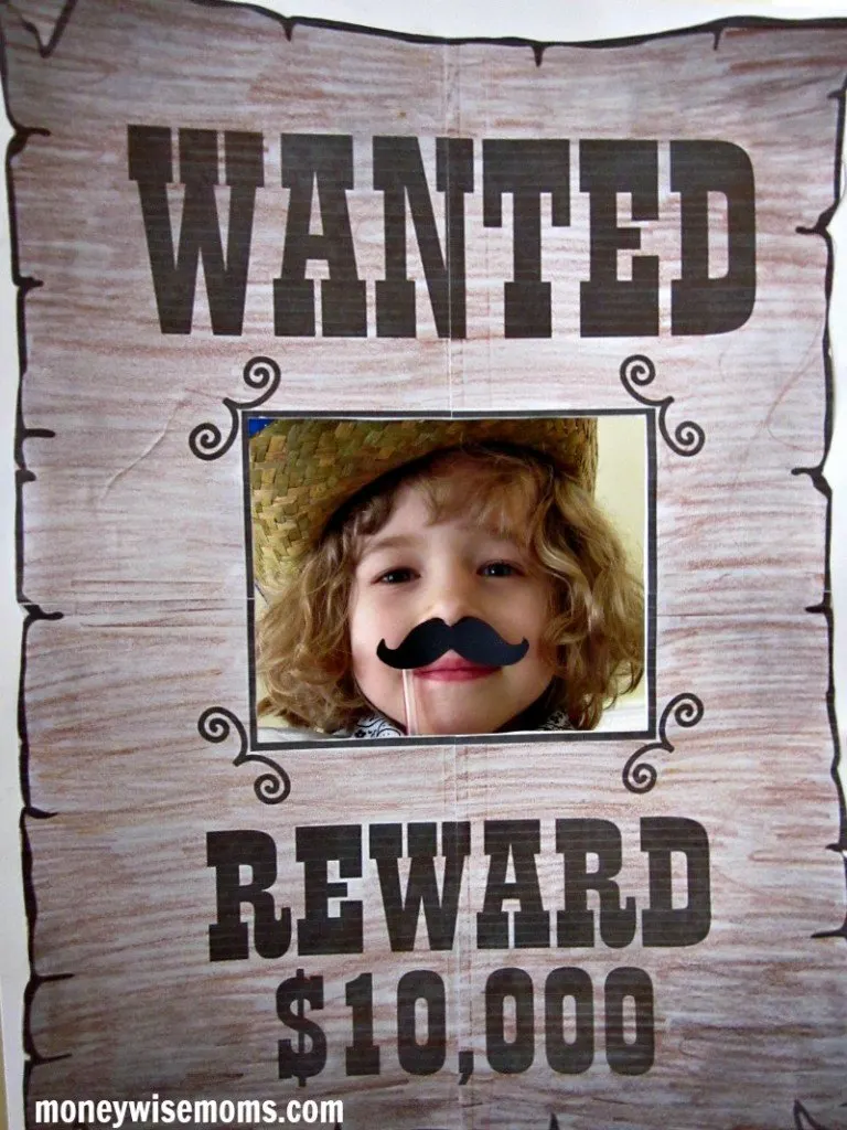 Wanted Poster Photo Prop | Western Birthday Party | MoneywiseMoms
