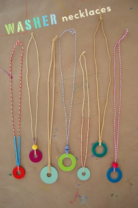 Gifts Kids can Actually Make | Washer Necklaces via @smallforbig