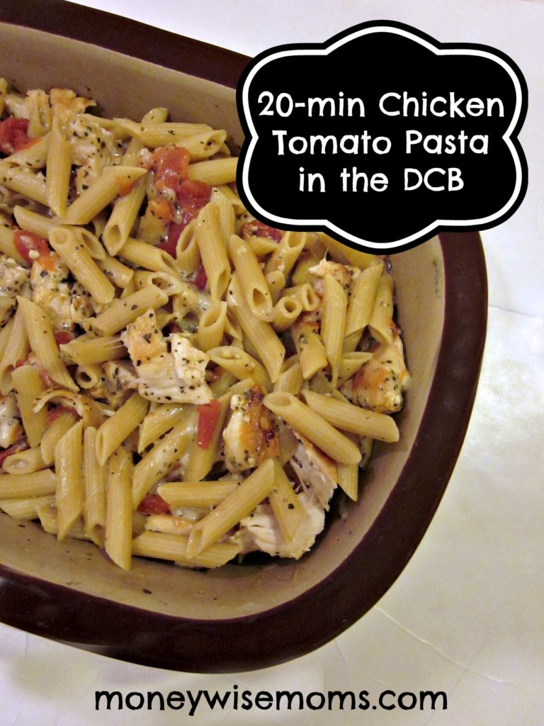 chicken tomato pasta dinner made in deep covered baked