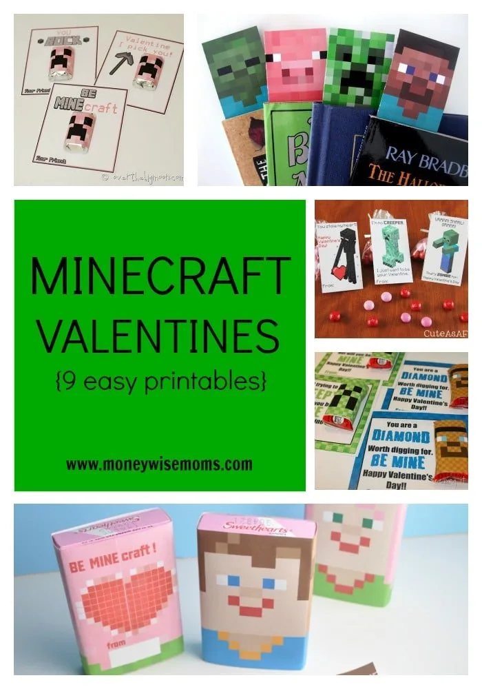 Minecraft Valentines (9 easy printables) | MoneywiseMoms