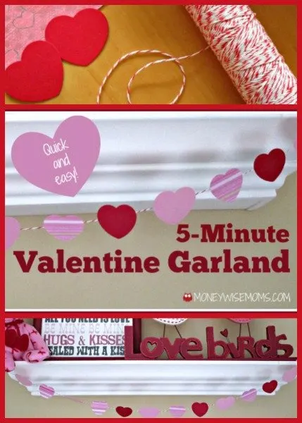5-minute Valentine Garland | easy Valentine's Day decor | MoneywiseMoms