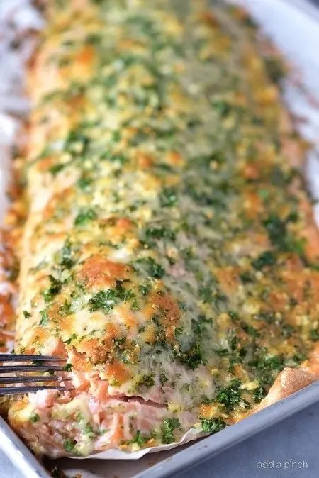 Baked Salmon with Parmesan Herb Crust from Add a Pinch | Super Salmon Recipes