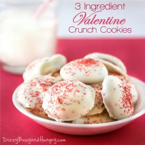 3-Ingredient Valentine Crunch Cookies from Dizzy Busy & Hungry | Valentine Sweets