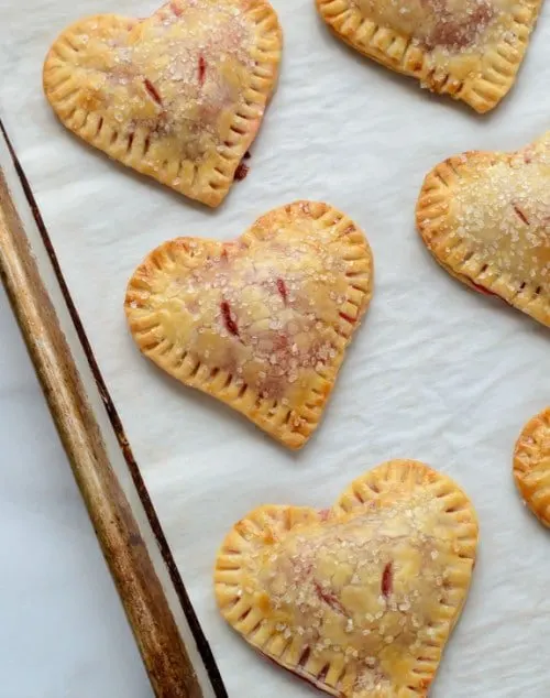Heart Shaped Strawberry Handpies from Well Plated | Valentine Sweets