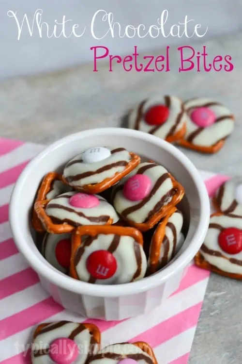 White Chocolate Pretzel Bites from Typically Simple | Valentine Sweets