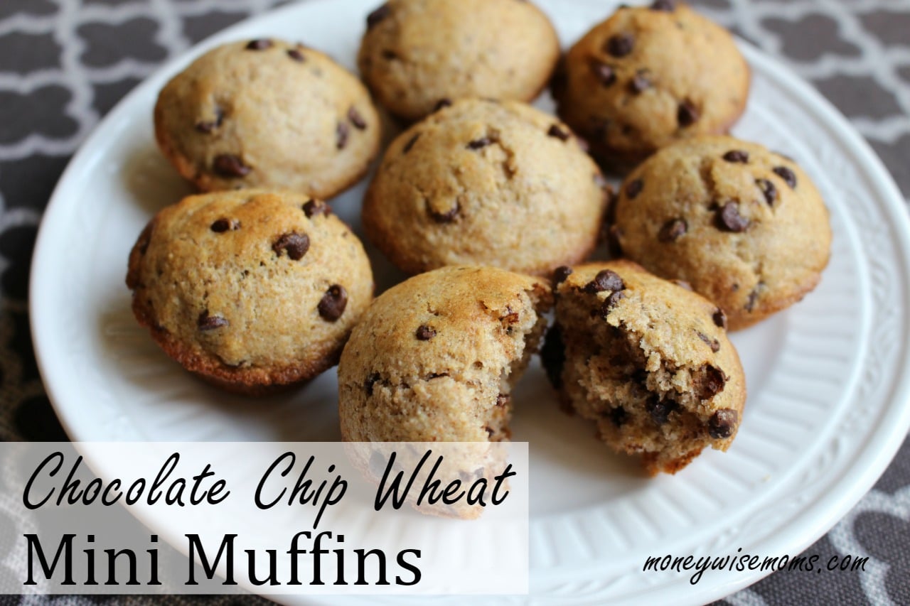 Chocolate Chip Wheat Mini Muffins - healthy treats for school lunchboxes