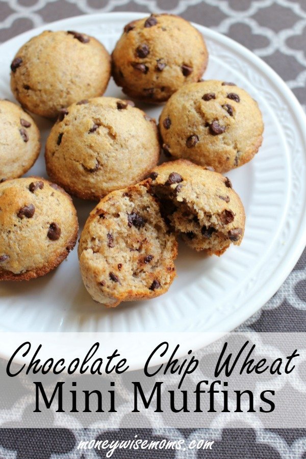 Chocolate Chip Wheat Mini Muffins - healthy treats for school lunchboxes