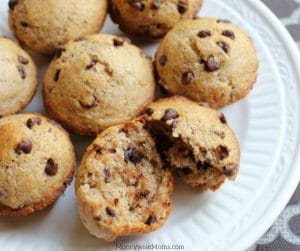 These Chocolate Chip Wheat Mini Muffins are one of my family's favorite healthy treats!