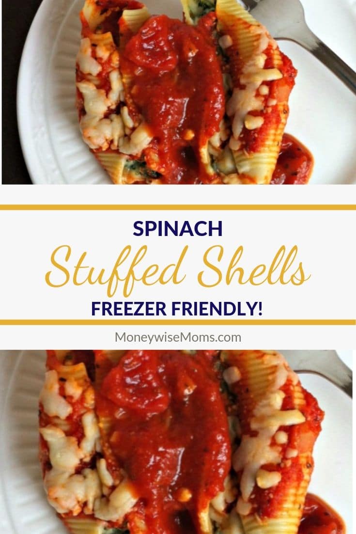 This Spinach Stuffed Shells recipe is one of my favorite vegetarian meals. And, it's one of my favorite meals to double and freeze!