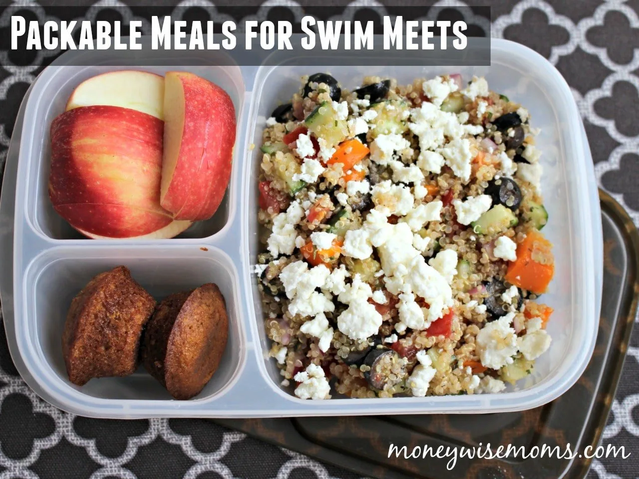 Packable Meals for Swim Meets | healthy family meals that you can pack in a lunchbox or cooler for swim meet dinners