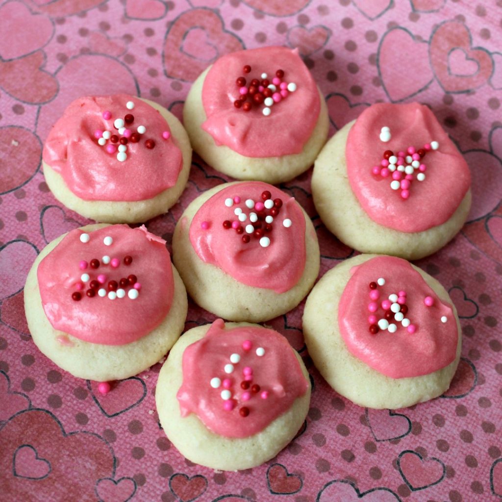 Valentine Raspberry Meltaways - tiny bite-sized cookies