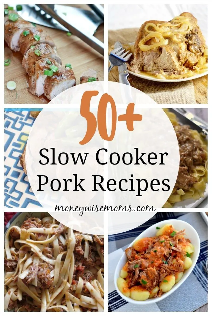 Over 50 Slow Cooker Pork Recipes - easy crockpot pork recipes for family dinner