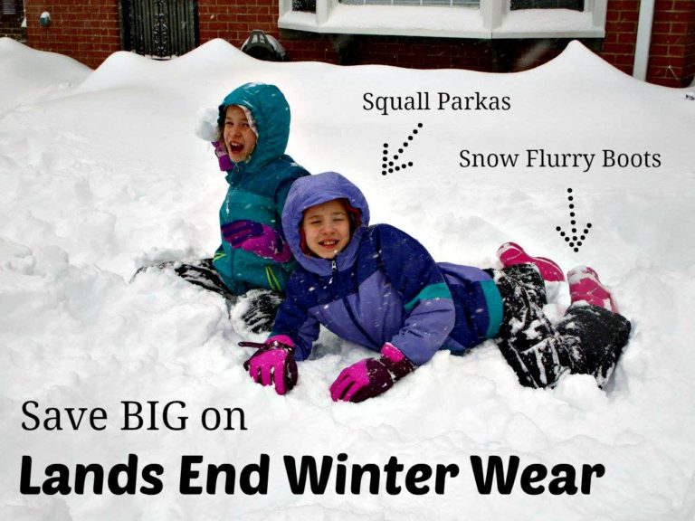 Tips to Save at Lands End - winter shopping for kids - boots and winter coats