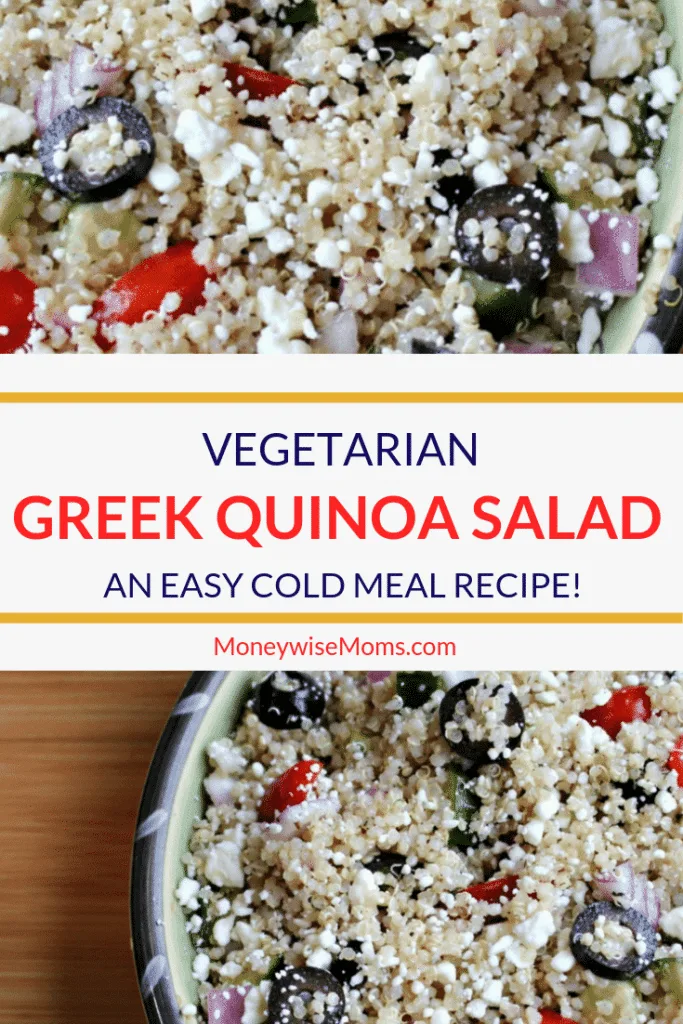 Getting dinner on the table is easier when you have quick recipes on hand. This Vegetarian Greek Quinoa Salad recipe takes less than 30 minutes from start to finish!