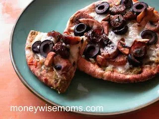 Sausage Pesto Pita Pizzas