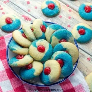 picture showing patriotic cookies in a bowl all ready to eat