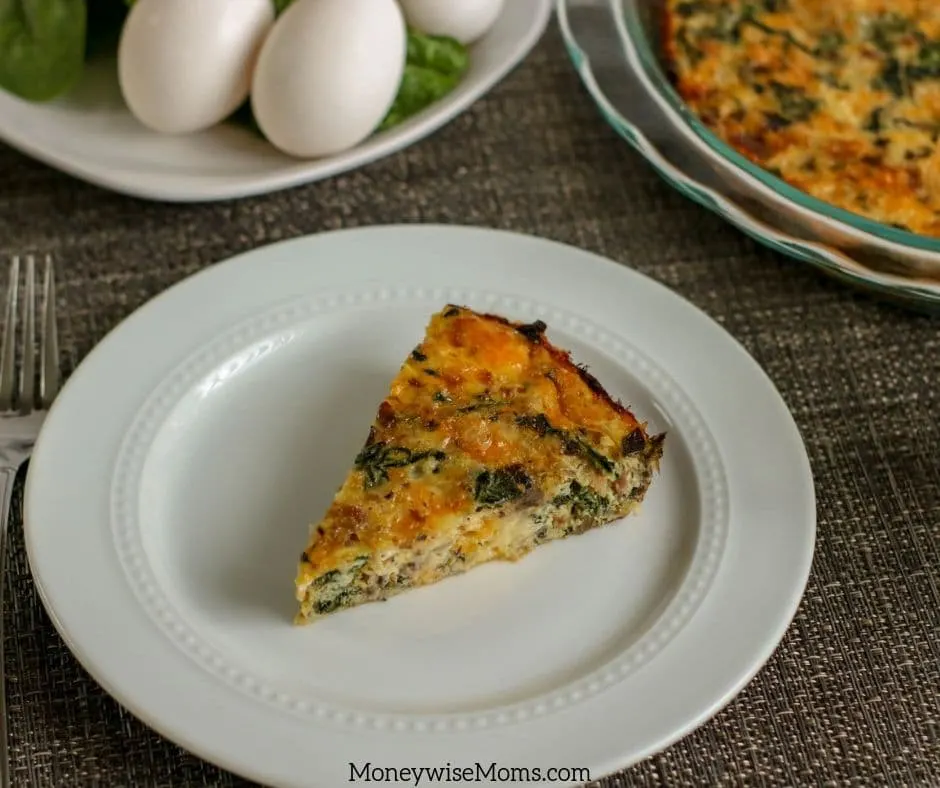 Making a crustless quiche is quick and easy. This spinach and ham quiche can be made without without the mushrooms. Try the spinach mushroom quiche for breakfast, brunch, or even breakfast for dinner. 