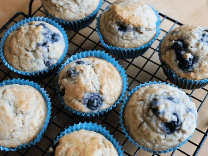 My blueberry oatmeal muffins are insanely good. They’re an easy blueberry muffin recipe that the whole family will love. You can make these easy muffins for snacking, breakfast, and more.