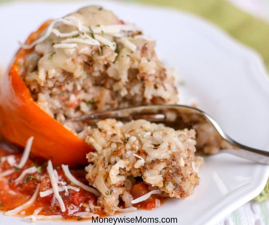 Making stuffed peppers for dinner is a breeze thanks to the pressure cooker! You can make these Instant Pot stuffed peppers for the whole family to enjoy with very little prep or planning! This is an easy dinner recipe that is delicious, customizable, and quick!