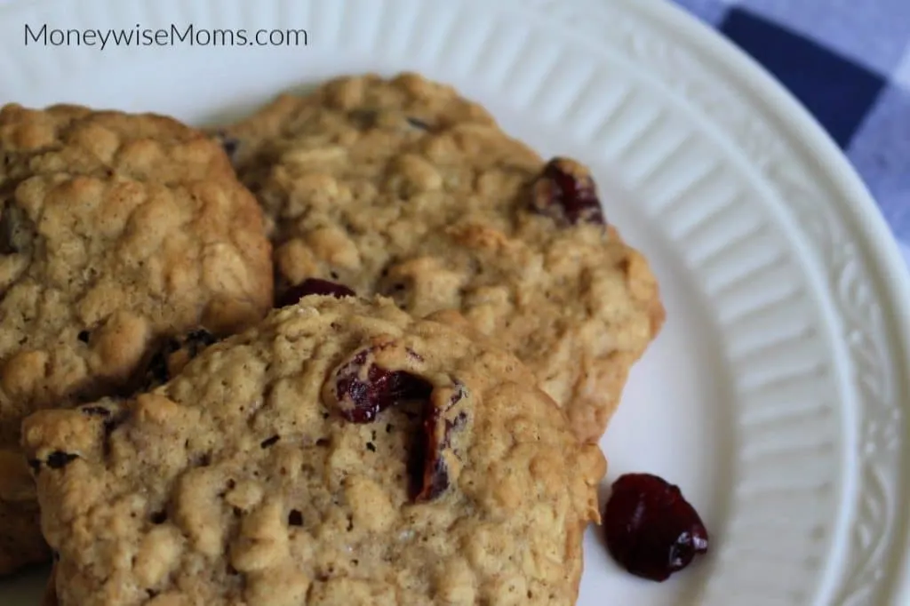 Oatmeal Cranberry Cookies on white plate