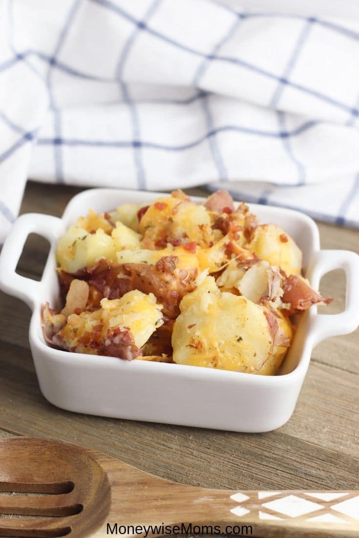These cheddar bacon ranch smashed potatoes are so delicious and indulgent. A family friendly side dish recipe that is easy to make and tastes great! These ranch smashed potatoes will be a fast favorite for anyone who gives them a try! 