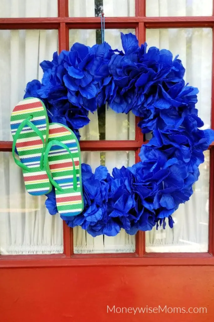 Front door summer wreath from dollar tree