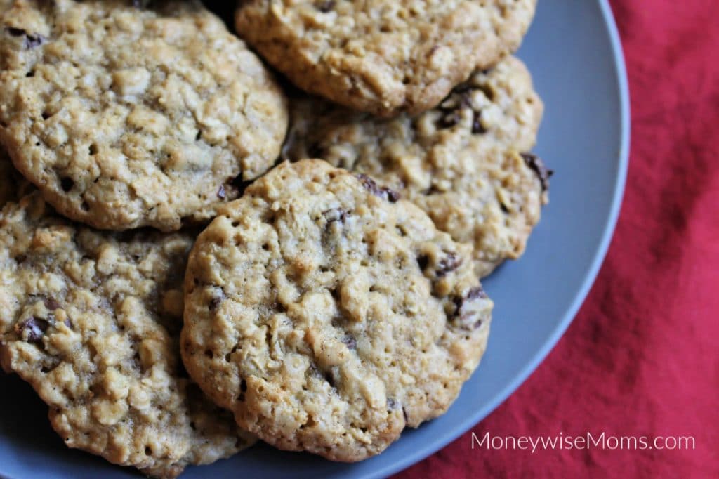 Oatmeal Chocolate Chip Cookies on plate