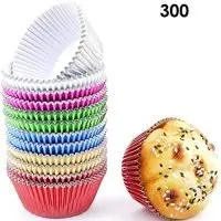Bakuwe Multicolor Foil Cupcake Liners Standard Muffin Baking Cups, Pack of 300