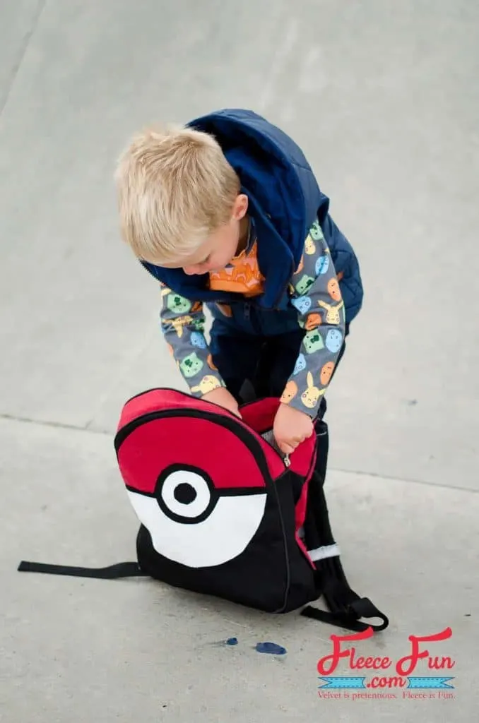 Pokemon Backpack from Fleece Fun - DIY Pokemon Gifts