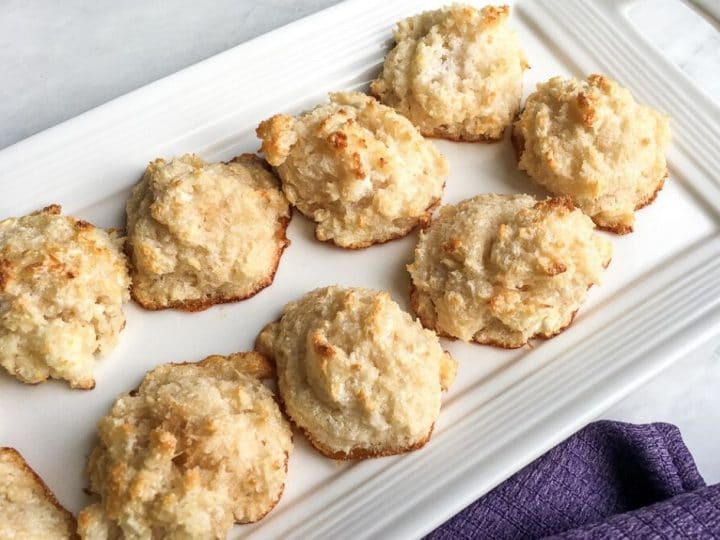 These Gluten-Free Coconut Macaroons came out light and so tasty, and it was a nice change from heavy, chocolately baked goods.