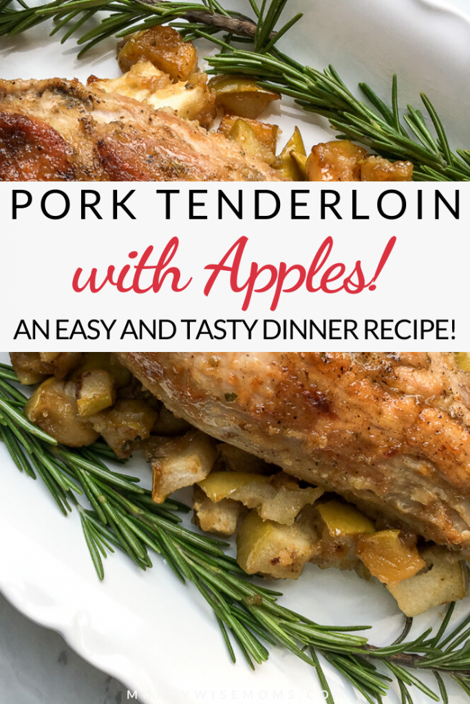 Another pin showing the finished pork loin with applesauce.