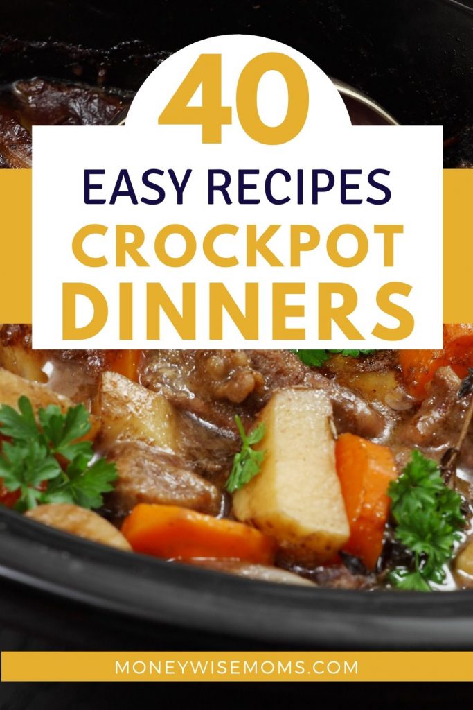 beef and potatoes with vegetables in black crock pot