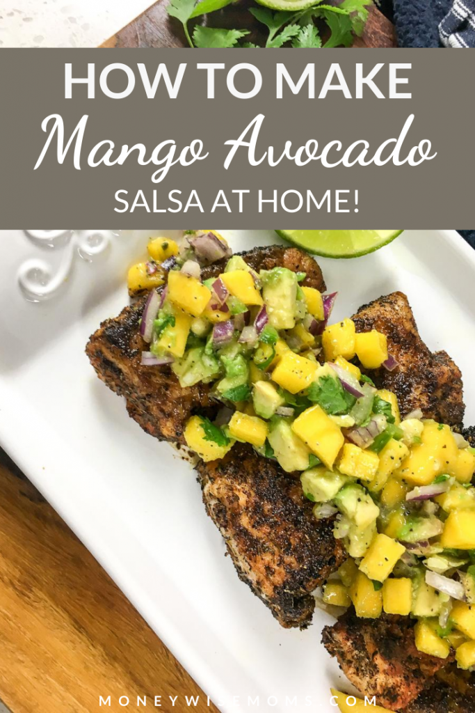 This easy homemade salsa is delicious, perfect for a snack with chips, topping chicken, fish, or even pork! Try out this zesty mango avocado salsa today!
