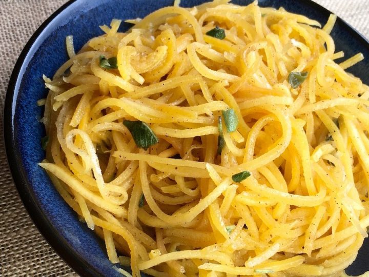 Featured image showing the finished savory butternut squash noodles ready to serve.