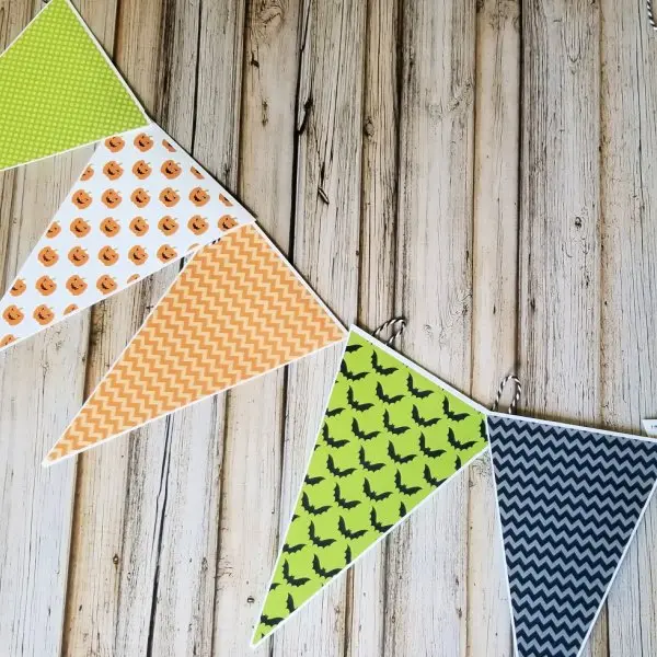 Paper triangles in Halloween colors