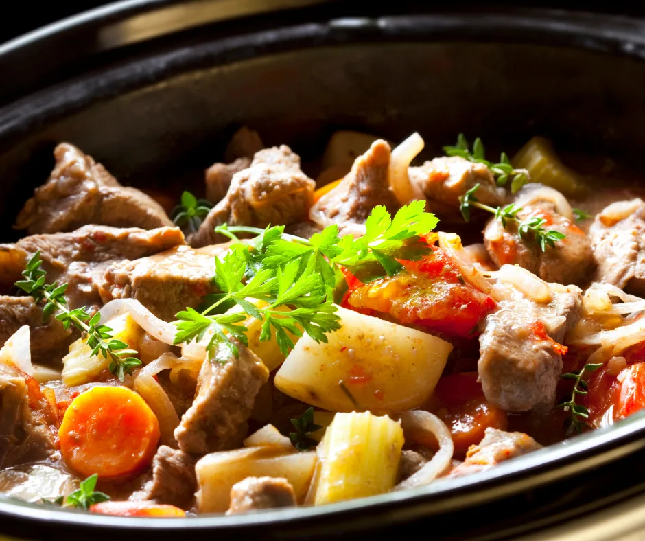 Featured image showing the beef crockpot recipes ready to eat.