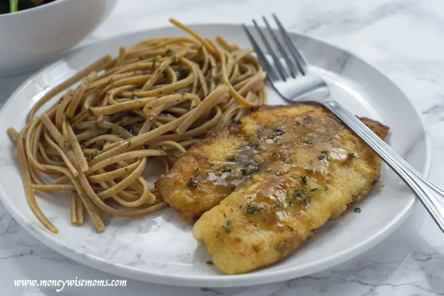 Featured image showing the finished lemon butter tilapia fillet recipe ready to eat.