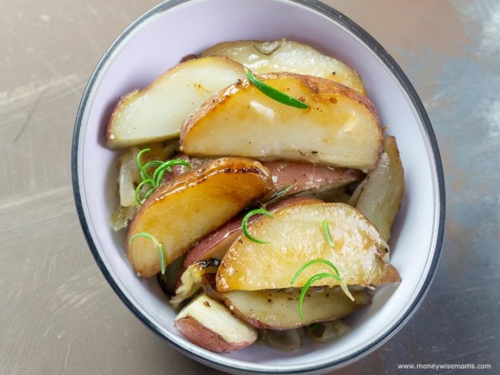 Featured image showing the finished roasted red potatoes with rosemary ready to eat.