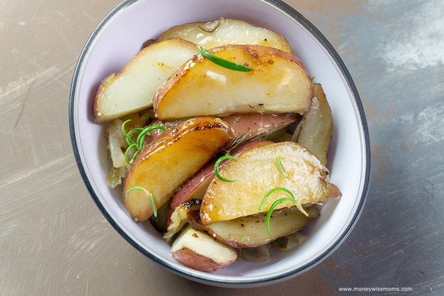 A great look at the finished oven roasted potatoes recipe ready to eat. 