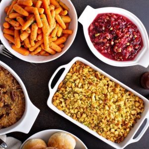 Thanksgiving Side Dishes on table