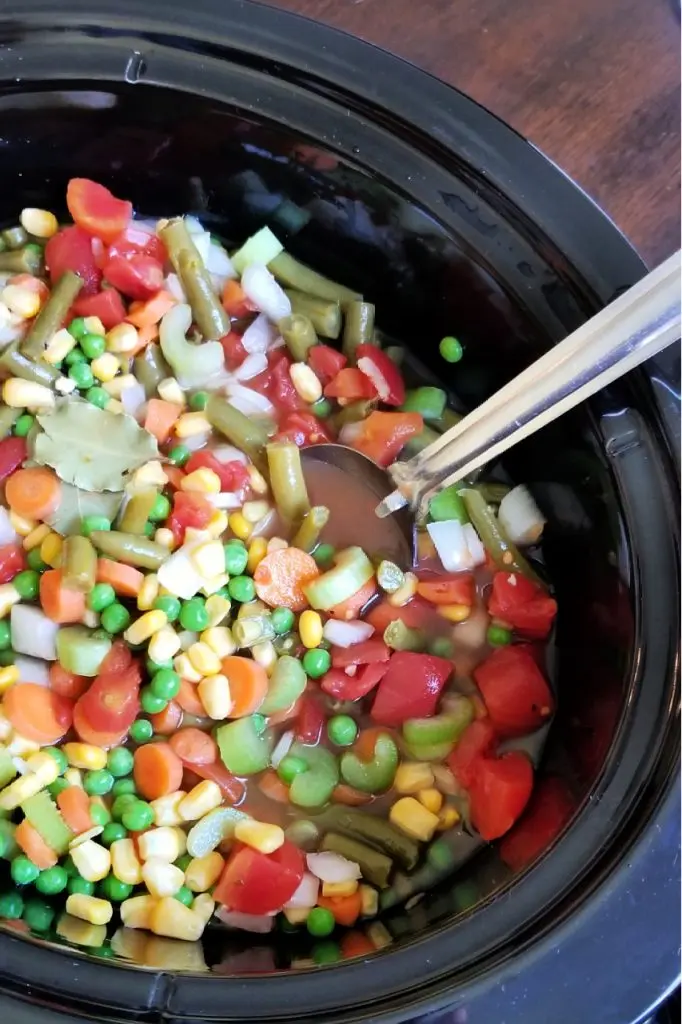 Vegetable soup in the crockpot