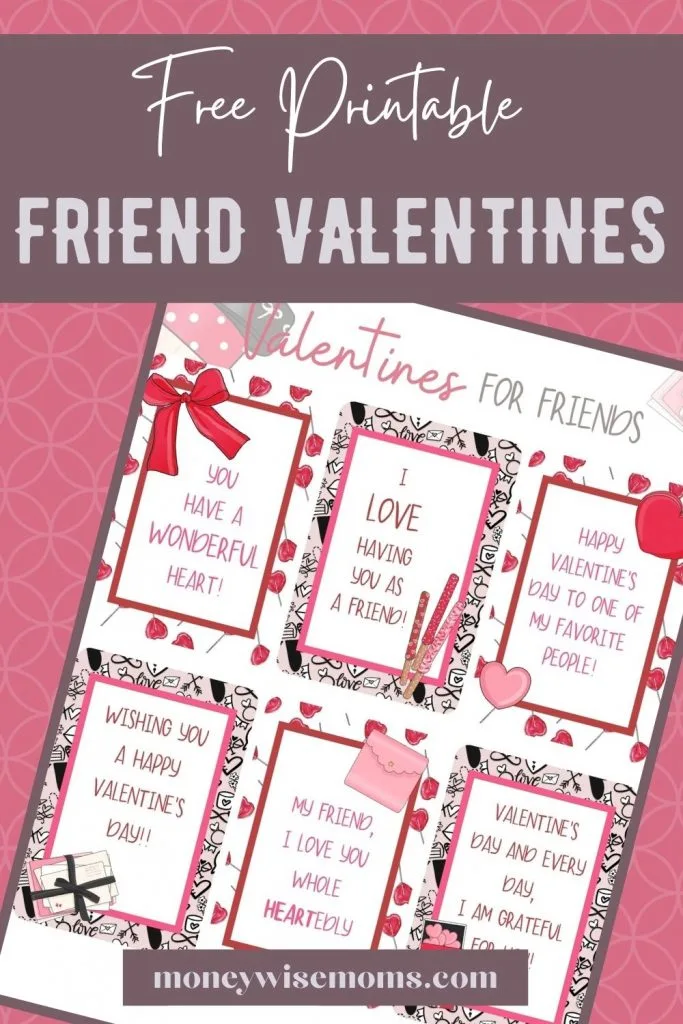 Valentines for Friends free printable cards