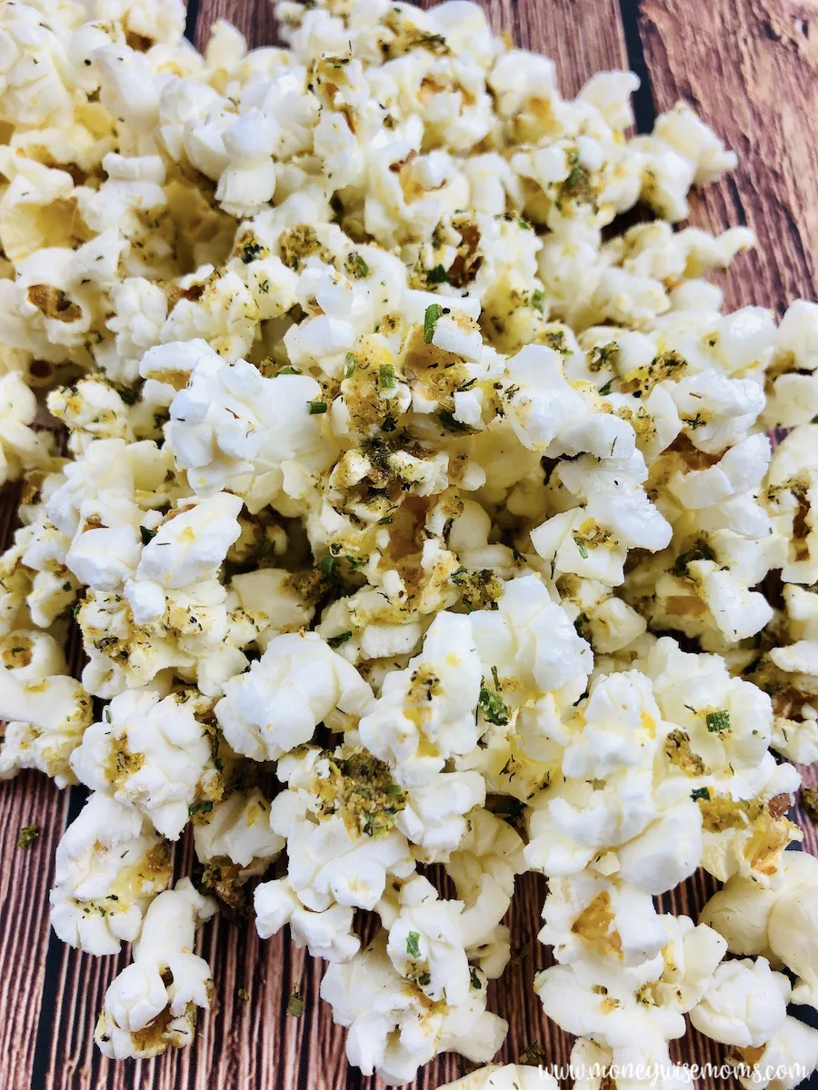 A close up of the finished popcorn recipe ready to eat. 