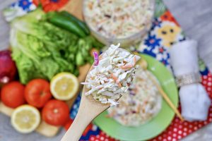 Featured image showing the finished easy cole slaw recipe