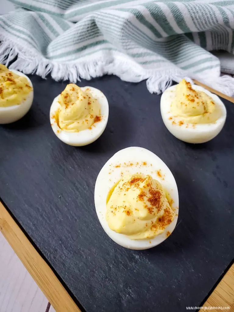 Finished easy deviled eggs recipe. 