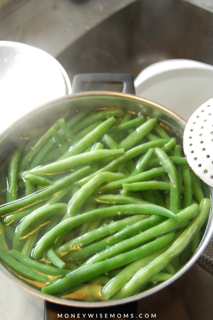 blanched green beans. 