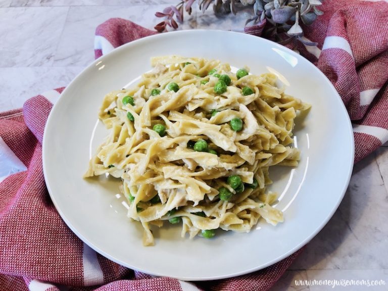 Featured image showing the finished one pot tuna with noodles recipe ready to eat.