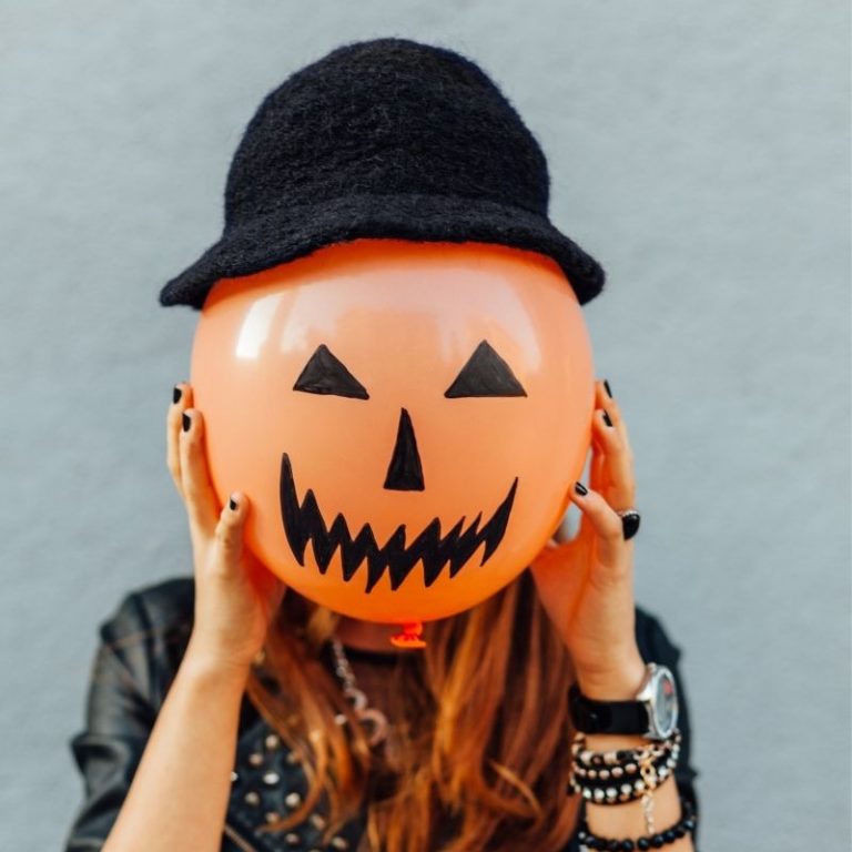 Teen with Halloween balloon