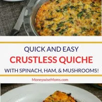 Delicious Spinach And Ham Crustless Quiche- cover image
